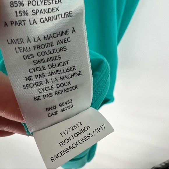 Toad&Co Dress Womens Small Tech Tomboy Racerback Shelf Bra Pocket Stretch Teal‎ - Picture 10 of 12